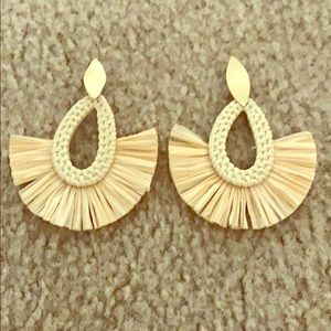 Straw statement earrings
